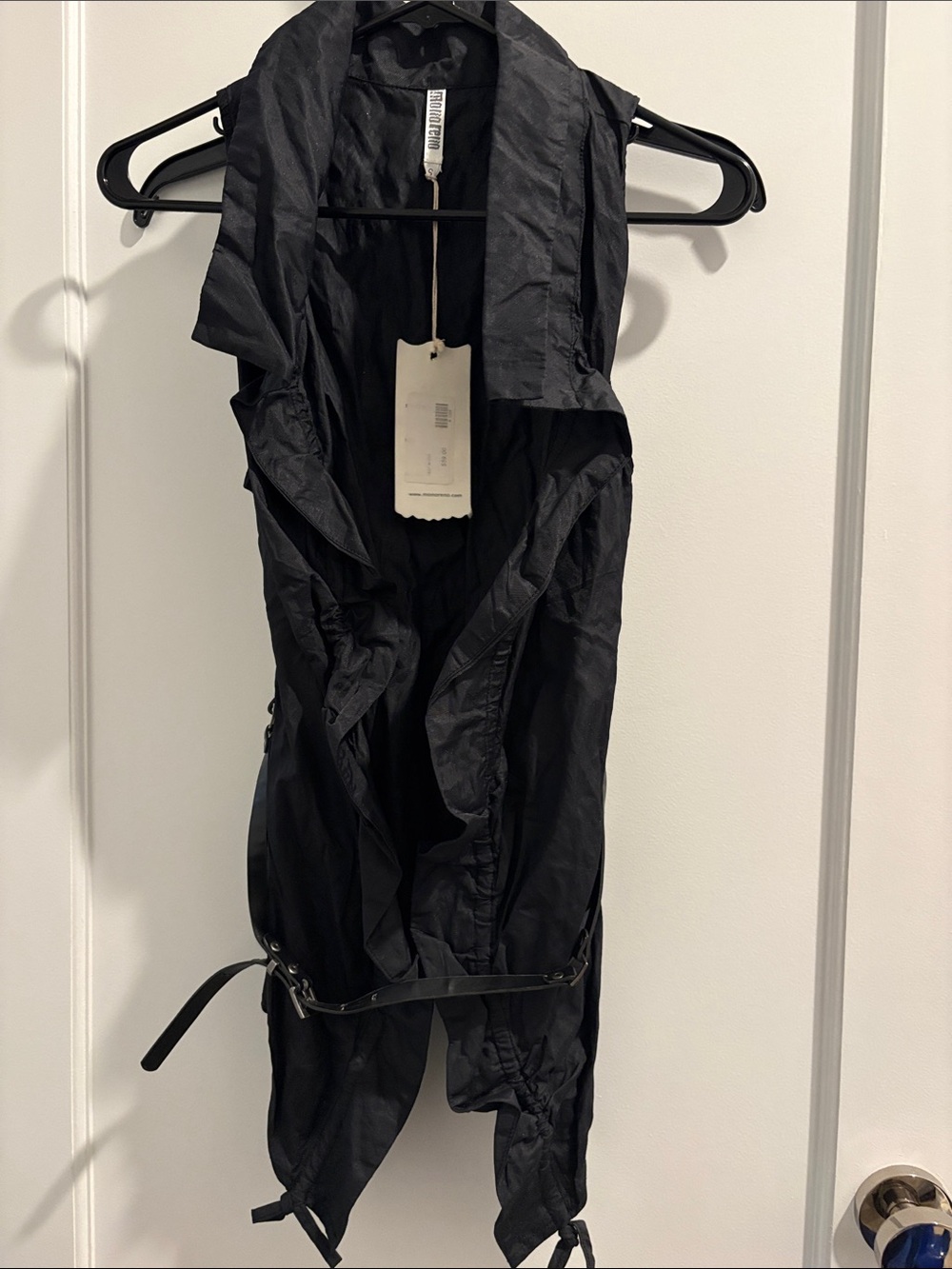 NWT Black Monoreno Belted Vest